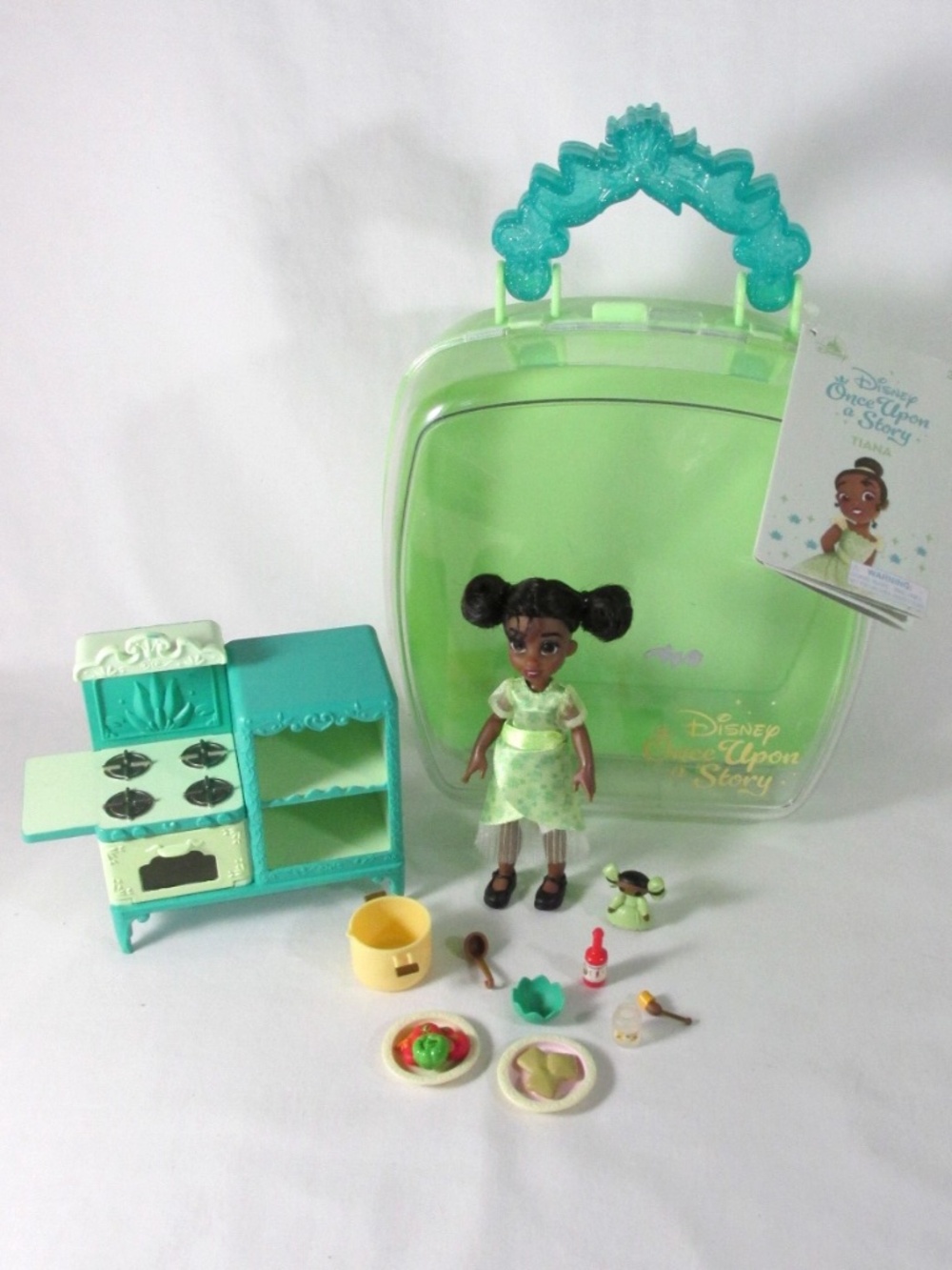 Disney Encanto Tiana 5'' Mini Doll Playset Once Upon a Story Princess and Frog
